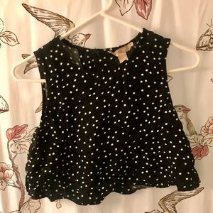 F21 Sleeveless Polkadot Blouse